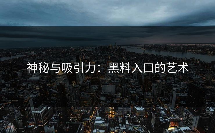 神秘与吸引力:黑料入口的艺术 神秘与吸引力:黑料入口的艺术